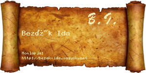 Bezák Ida névjegykártya